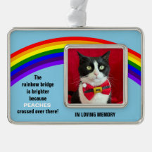 Memorial Pet Cat Christmas Rainbow Bridge Ornament