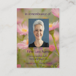 Memorial Photo Asters Garden Flowers Business Card