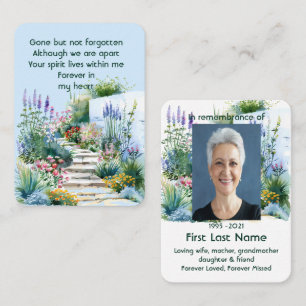 Memorial Photo Beautiful Garden Path Gardener Business Card