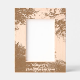 Memorial Photo  Beautiful Lake Mountains Trees Etched Frames