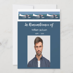 Memorial Photo Bush Aeroplane Keepsake Pilot Invitation