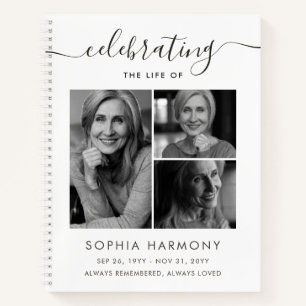 Memorial Photo Celebration of Life Funeral Notebook