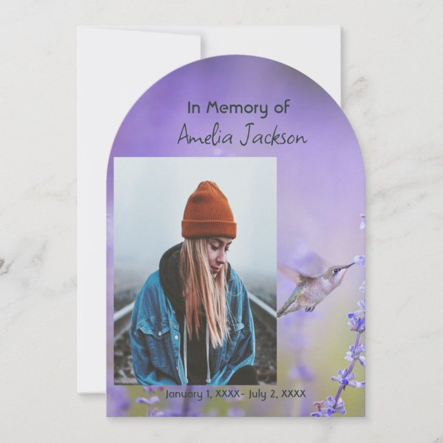 Memorial Photo Celebration of Life Keepsake  Invitation (Front)