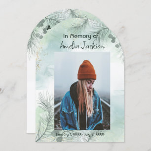 Memorial Photo Celebration of Life Keepsake Invitation