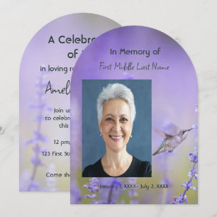 Memorial Photo Celebration of Life Keepsake  Invitation