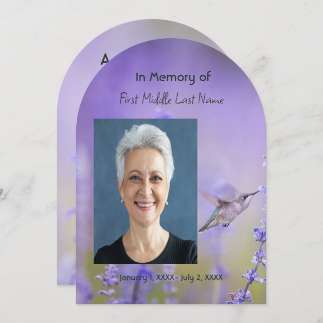 Memorial Photo Celebration of Life Keepsake  Invitation (Front/Back)