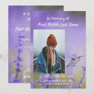 Memorial Photo Celebration of Life Keepsake Invitation