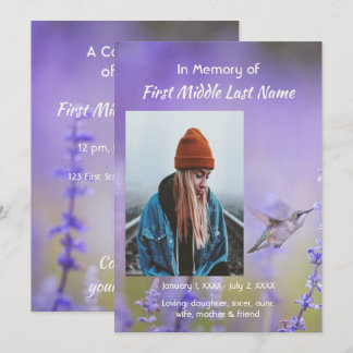Memorial Photo Celebration of Life Keepsake  Invitation