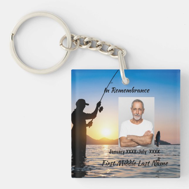 Memorial Photo Celebration of Life Keepsake Key Ring (Front)
