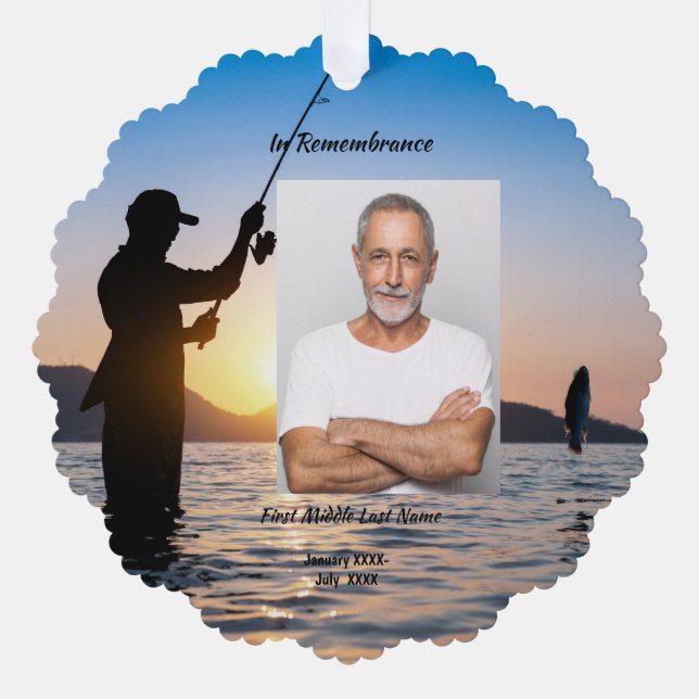 Memorial Photo Celebration of Life Keepsake Tree Decoration Card (Front)