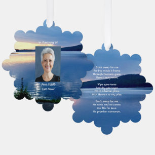 Memorial Photo Christian Lake Sunrise Nature Tree Decoration Card