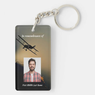 Memorial Photo Christian Pilot Aeroplane Flying  Key Ring