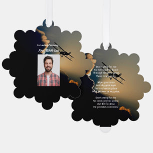 Memorial Photo Christian Pilot Aeroplane Flying Tree Decoration Card