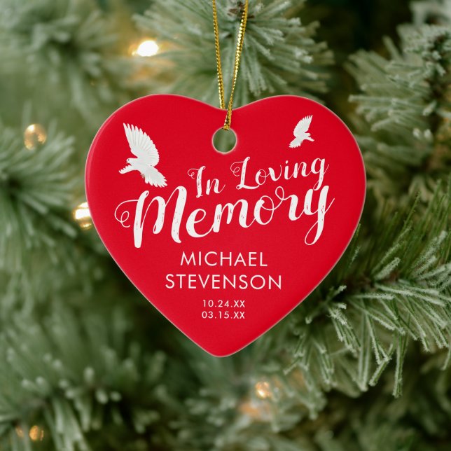 Memorial Photo Christmas Ceramic Tree Decoration (Tree)