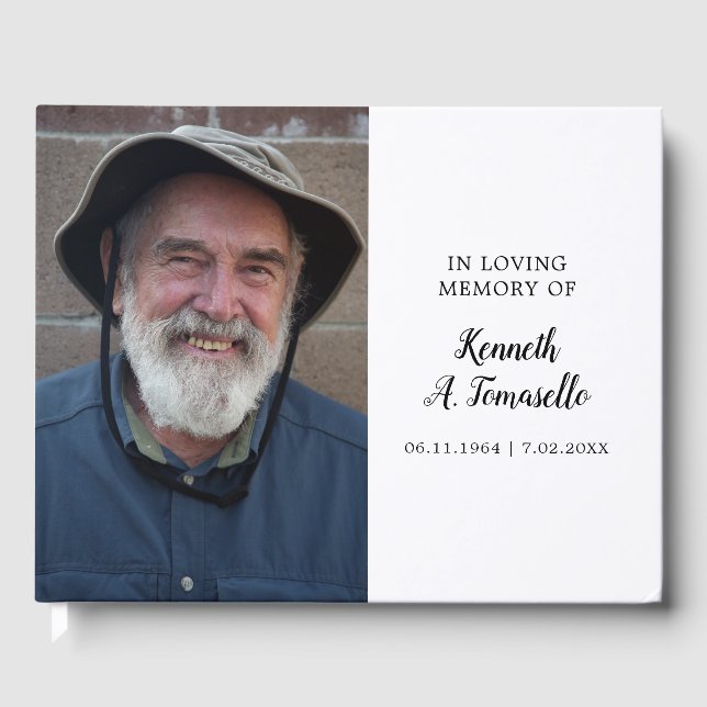 Memorial Photo Classic In Loving Memory  Guest Book (Front)