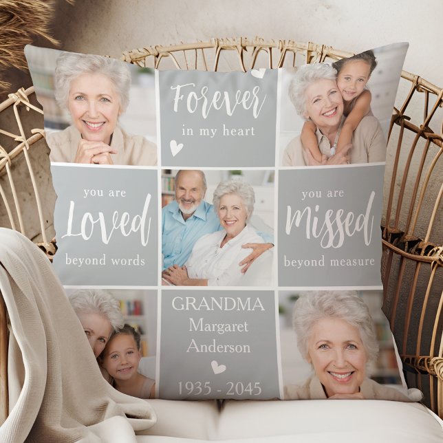 Memorial Photo Collage 6 Personalised Remembrance  Cushion (Creator Uploaded)