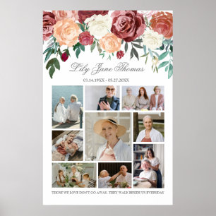 Memorial Photo Collage Funeral Sympathy Poster