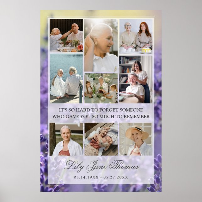 Memorial Photo Collage Funeral Sympathy Poster (Front)