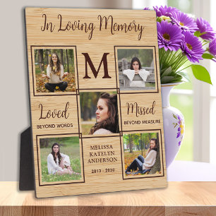 Memorial Photo Collage Keepsake In Loving Memory Plaque