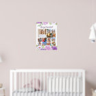 Memorial Photo Collage Purple Pink Flowers Poster