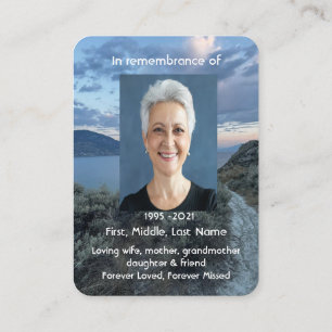 Memorial Photo Custom Morning Sky Clouds Lake Walk Business Card