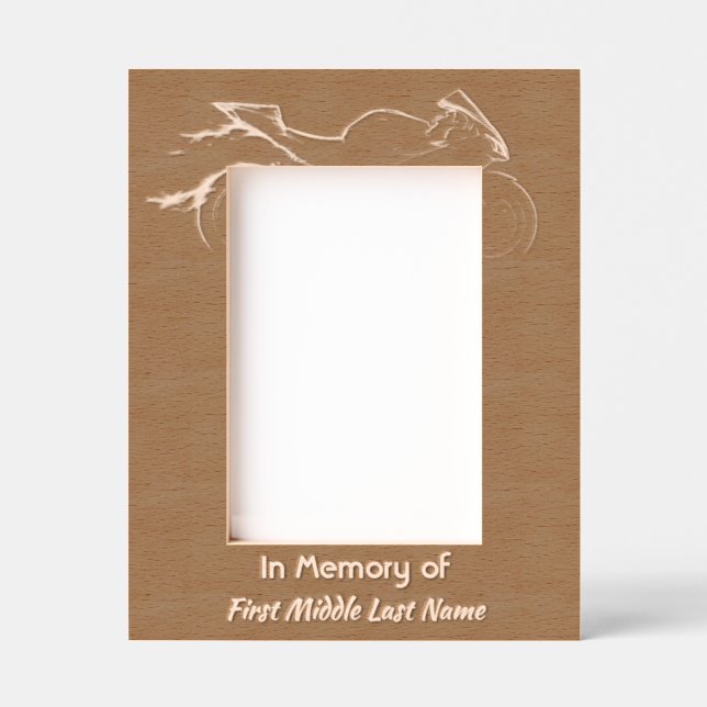 Memorial Photo Custom  Motorcycle Biker  Etched Frames (Front)
