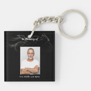 Memorial Photo Custom Motorcycle Biker Key Ring