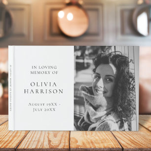 Memorial Photo   Elegant Classic In Loving Memory Guest Book