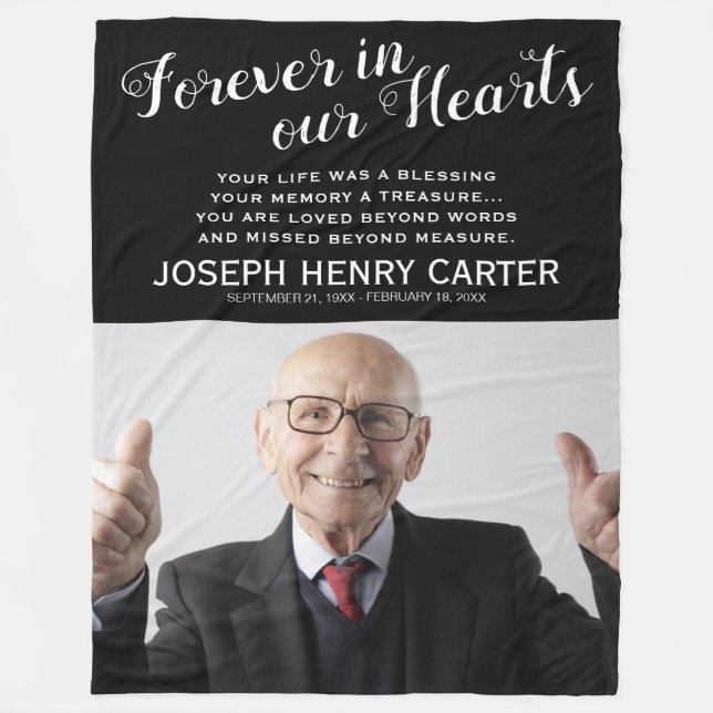 Memorial Photo Fleece Blanket (Front)