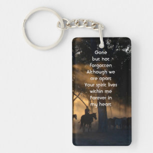 Memorial Photo Forest Trail Walk Horses Key Ring