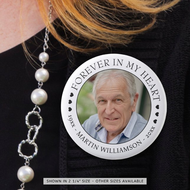 Memorial Photo Forever In My Heart 6 Cm Round Badge (Creator Uploaded)