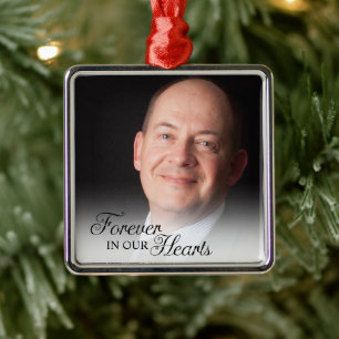 Memorial Photo Forever In Our Hearts Father Metal Tree Decoration
