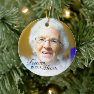 Memorial Photo Forever In Our Hearts Grandmother Ceramic Tree Decoration
