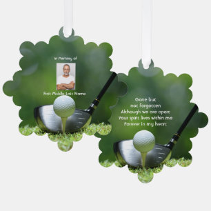 Memorial Photo Golfer Golf Course Golfing Tree Decoration Card
