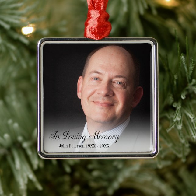 Memorial Photo In Loving Memory Father Metal Tree Decoration (Tree)