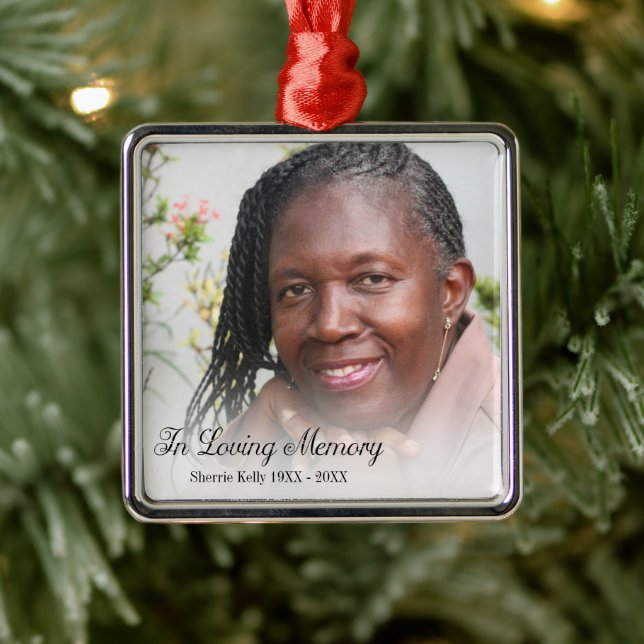 Memorial Photo In Loving Memory Mother Metal Tree Decoration (Tree)