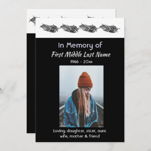 Memorial Photo Invite Graphic Art Feather Tribal