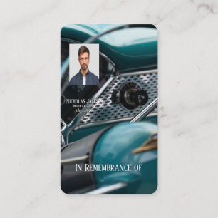 Memorial Photo Keepsake Antique Cars Auto Vehicles Business Card