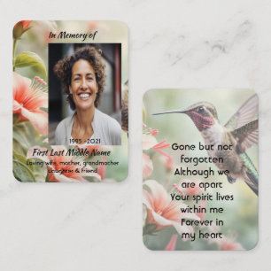 Memorial Photo Keepsake Hummingbird Business Card