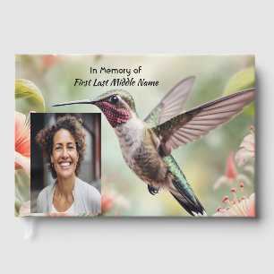 Memorial Photo Keepsake Hummingbird Guest Book