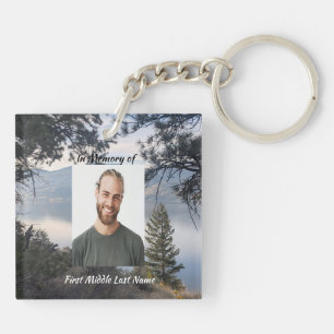  Memorial Photo Lake Mountain Trees Key Ring