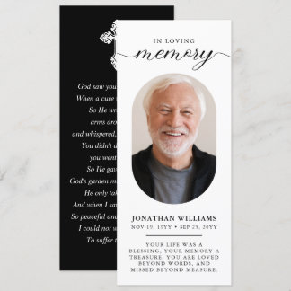 Memorial Photo Minimal Funeral Prayer Card