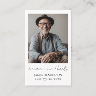 Memorial Photo Minimal Keepsake  Business Card