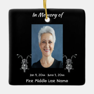 Memorial Photo Motorcycle Biker Ceramic Ornament