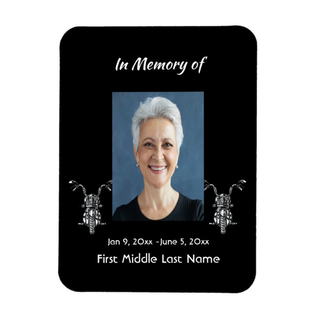  Memorial Photo Motorcycle Biker  Magnet (Vertical)