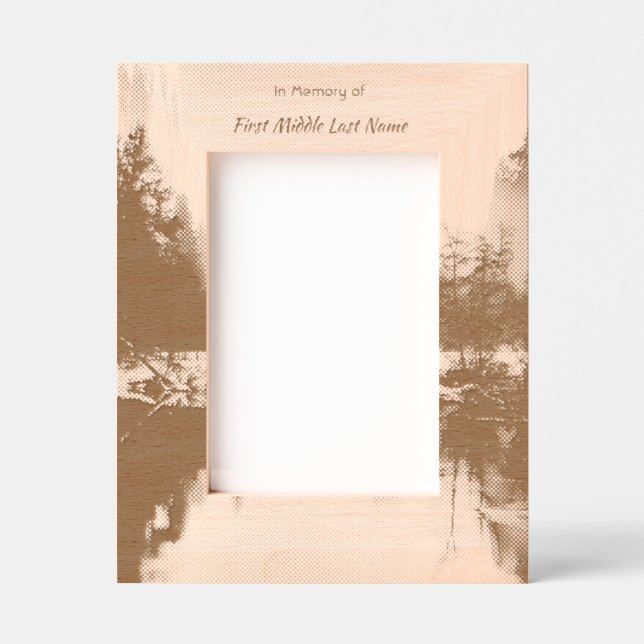  Memorial Photo Mountain Lake Winter Snow Etched Frames (Front)