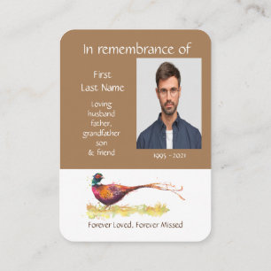 Memorial Photo Pheasant Game Bird Art Business Card