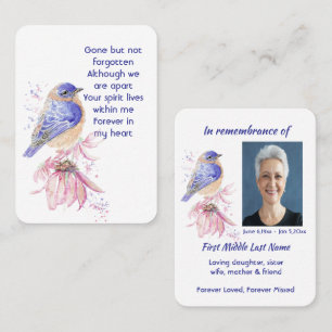 Memorial Photo Poem Bluebird Garden Bird  Business Card