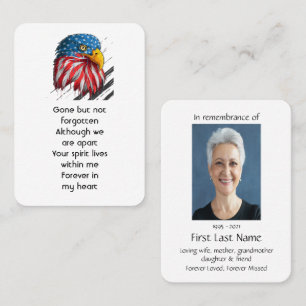 Memorial Photo Prayer Bald Eagle Military Business Card