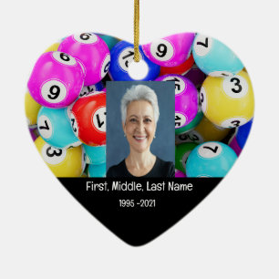 Memorial Photo Prayer Bingo Game Ceramic Tree Decoration